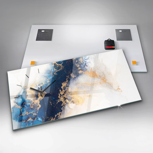 Ceas orizontale de perete din sticlă Model de marmură