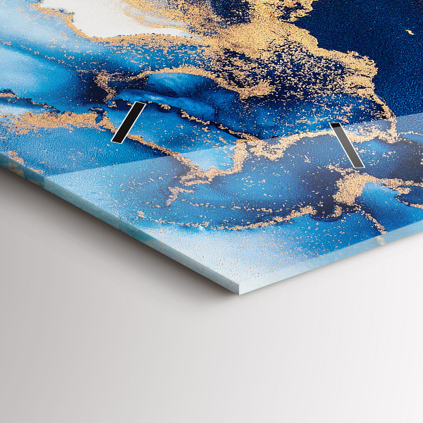 Ceas orizontale de perete din sticlă Model de marmură