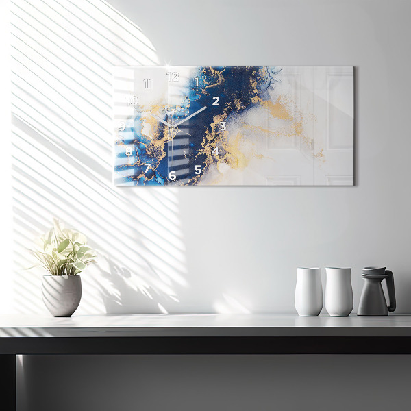 Ceas orizontale de perete din sticlă Model de marmură