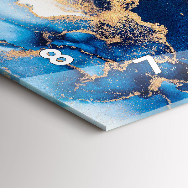 Ceas orizontale de perete din sticlă Model de marmură