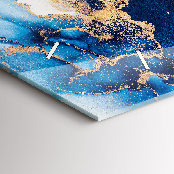 Ceas orizontale de perete din sticlă Model de marmură