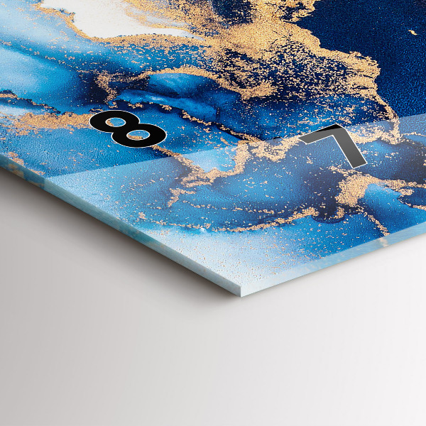 Ceas orizontale de perete din sticlă Model de marmură