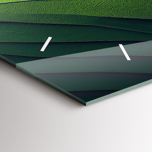 Ceas orizontale de perete din sticlă Câmpuri verzi abstracte