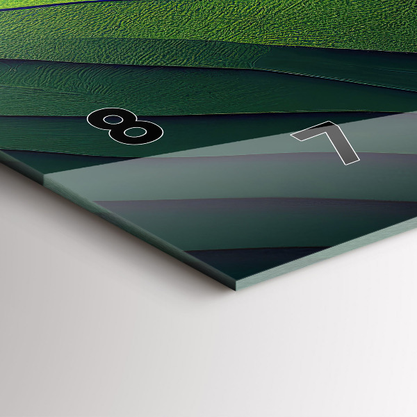 Ceas orizontale de perete din sticlă Câmpuri verzi abstracte