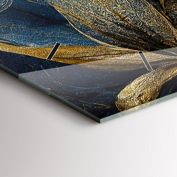 Ceas orizontale de perete din sticlă Flori decorative