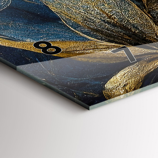 Ceas orizontale de perete din sticlă Flori decorative