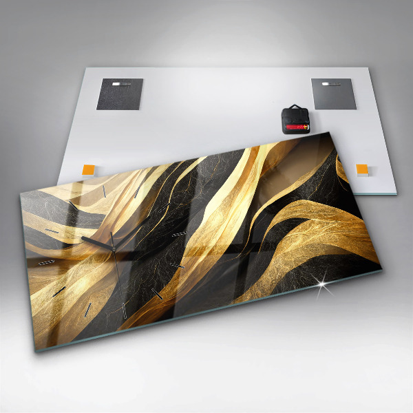 Ceas orizontale de perete din sticlă Abstracție elegantă