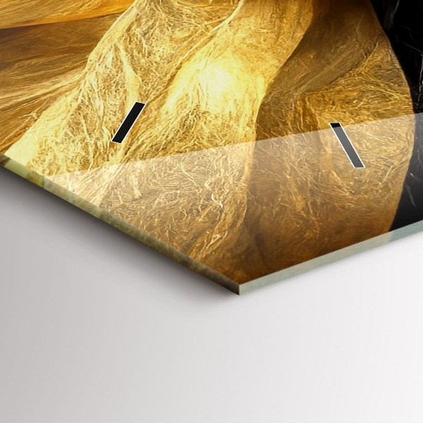 Ceas orizontale de perete din sticlă Abstracție elegantă