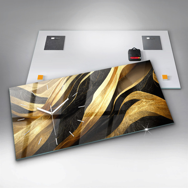 Ceas orizontale de perete din sticlă Abstracție elegantă