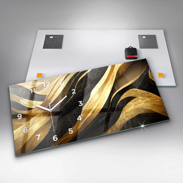Ceas orizontale de perete din sticlă Abstracție elegantă