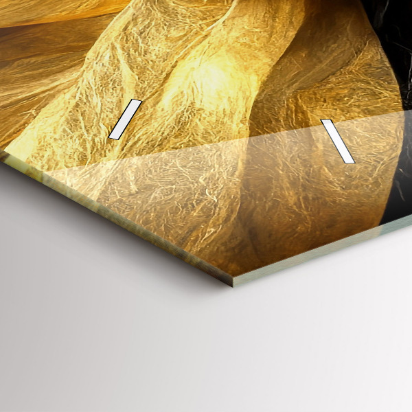 Ceas orizontale de perete din sticlă Abstracție elegantă