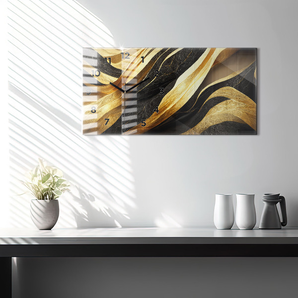 Ceas orizontale de perete din sticlă Abstracție elegantă