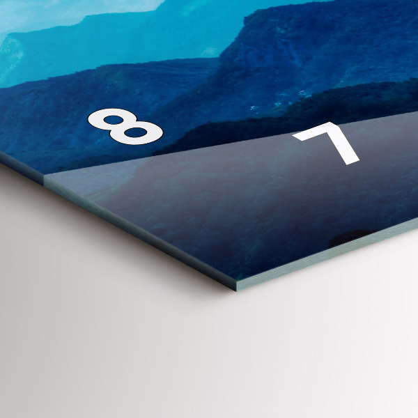 Ceas orizontale de perete din sticlă Acuarelă munți