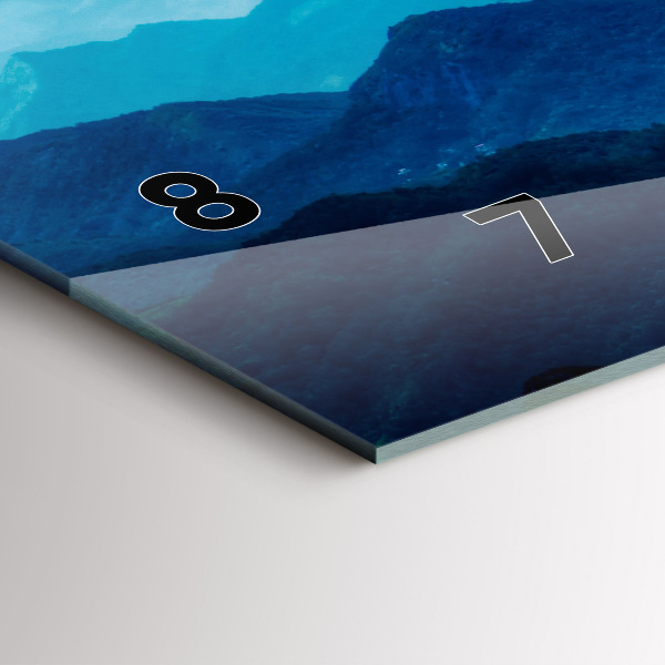 Ceas orizontale de perete din sticlă Acuarelă munți