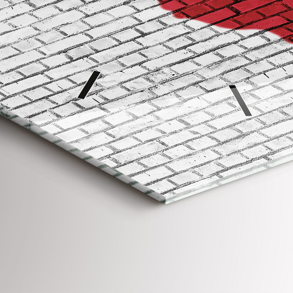 Ceas orizontale de perete din sticlă Harta lumii zid de cărămidă