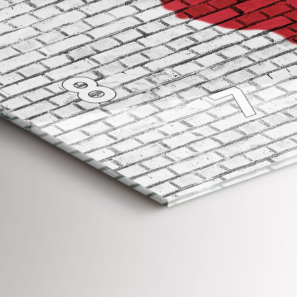 Ceas orizontale de perete din sticlă Harta lumii zid de cărămidă