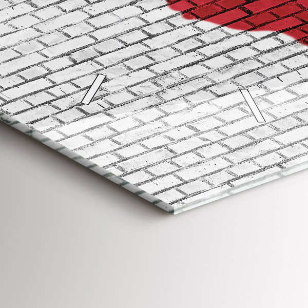 Ceas orizontale de perete din sticlă Harta lumii zid de cărămidă