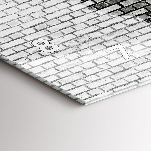 Ceas orizontale de perete din sticlă Harta lumii zid de cărămidă