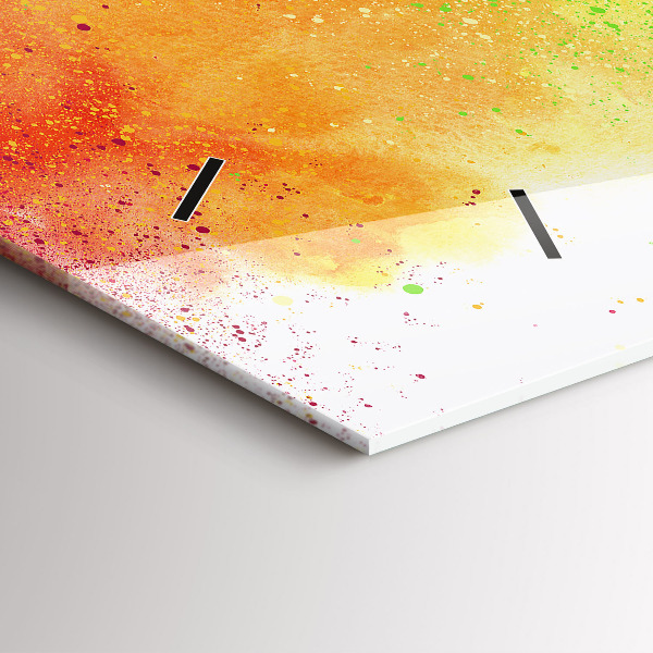 Ceas orizontale de perete din sticlă Curcubeu abstract