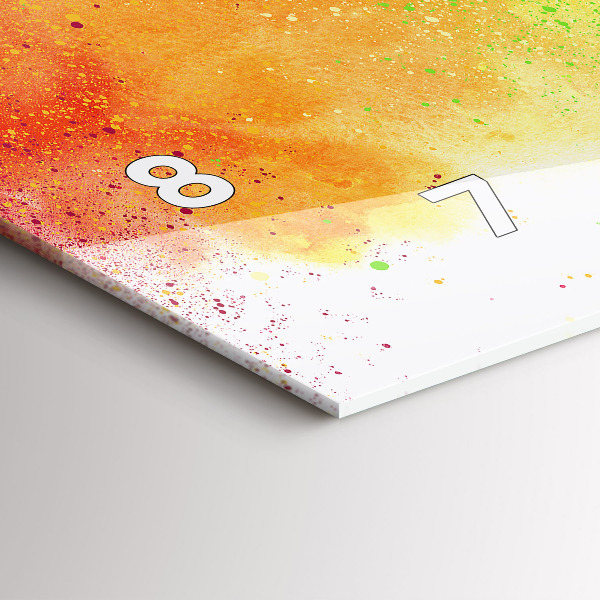 Ceas orizontale de perete din sticlă Curcubeu abstract