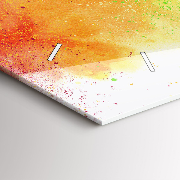 Ceas orizontale de perete din sticlă Curcubeu abstract