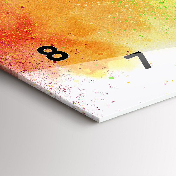 Ceas orizontale de perete din sticlă Curcubeu abstract