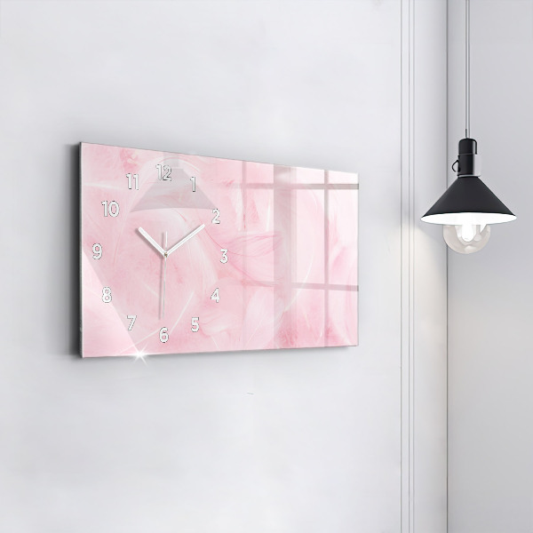 Ceas orizontale de perete din sticlă Abstracția penelor