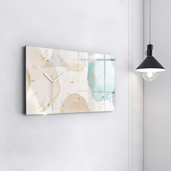 Ceas orizontale de perete din sticlă Pete de acuarelă