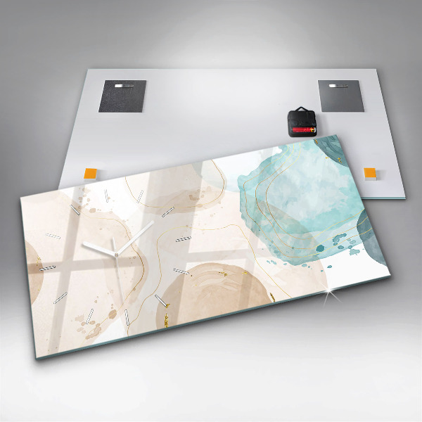 Ceas orizontale de perete din sticlă Pete de acuarelă