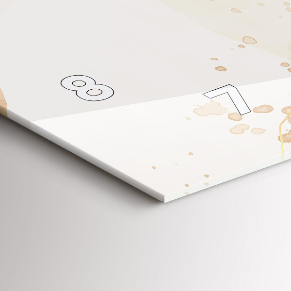 Ceas orizontale de perete din sticlă Pete de acuarelă