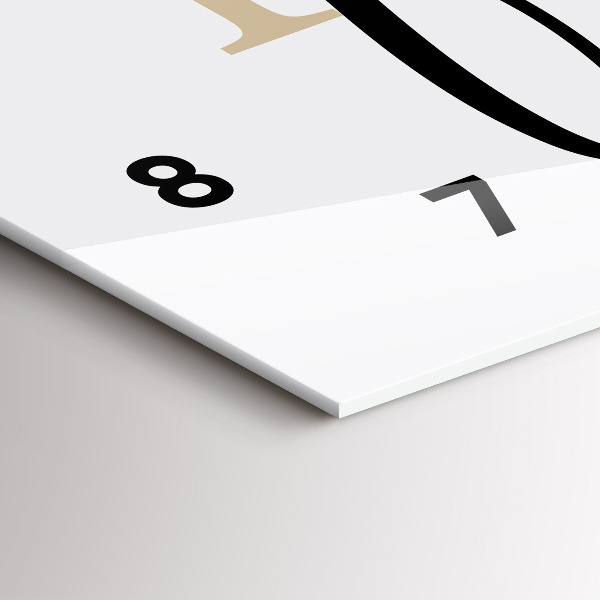 Ceas orizontale de perete din sticlă Inscripția Familie