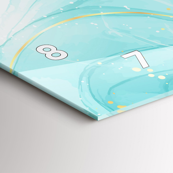 Ceas orizontale de perete din sticlă Abstracția din marmură