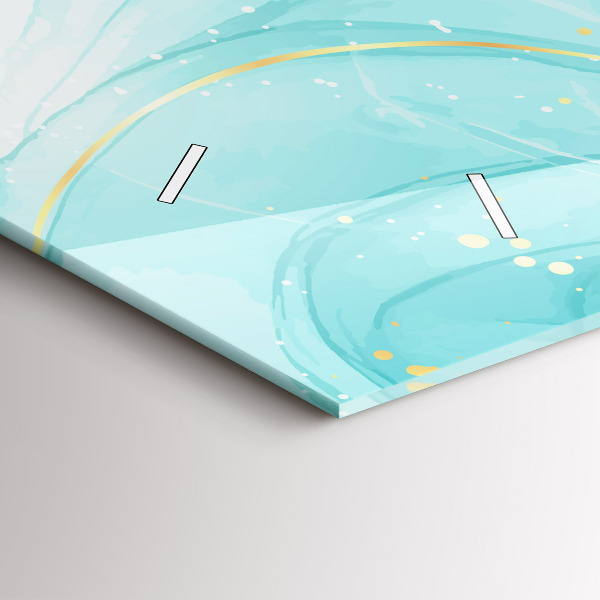 Ceas orizontale de perete din sticlă Abstracția din marmură