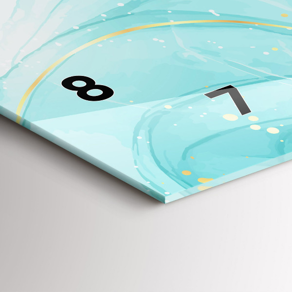 Ceas orizontale de perete din sticlă Abstracția din marmură