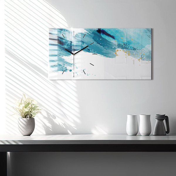 Ceas orizontale de perete din sticlă Mișcări de perie