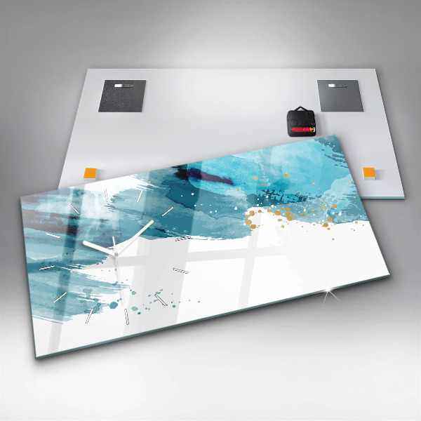 Ceas orizontale de perete din sticlă Mișcări de perie