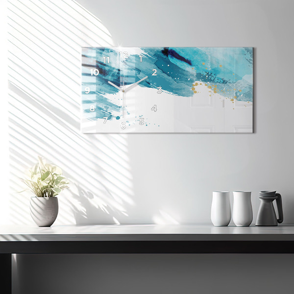 Ceas orizontale de perete din sticlă Mișcări de perie