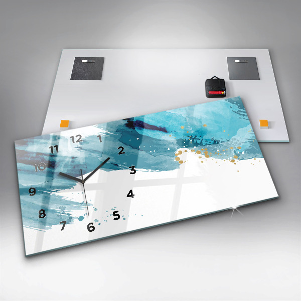 Ceas orizontale de perete din sticlă Mișcări de perie