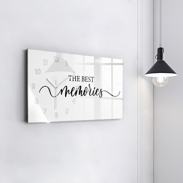 Ceas orizontale de perete din sticlă Inscripția amintirilor