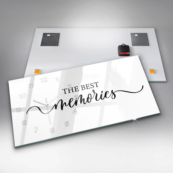 Ceas orizontale de perete din sticlă Inscripția amintirilor