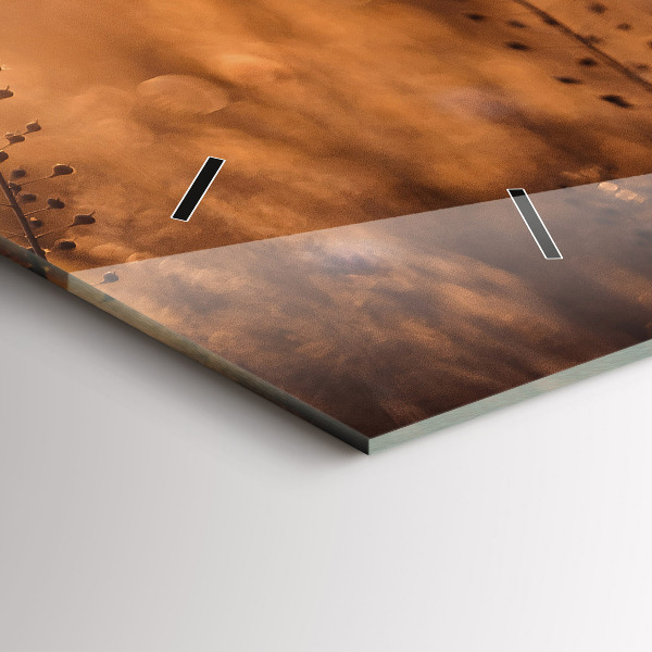 Ceas orizontale de perete din sticlă Câmp de răsărit