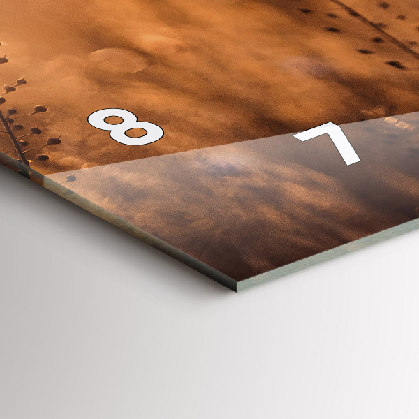 Ceas orizontale de perete din sticlă Câmp de răsărit