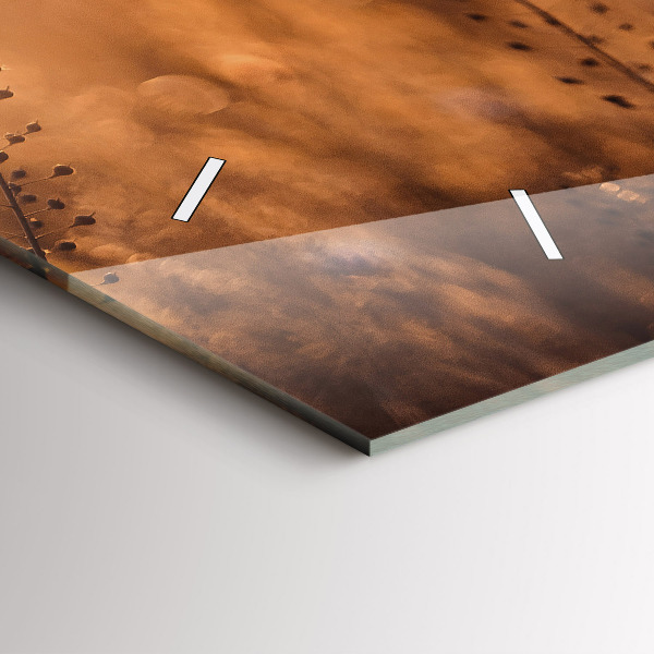 Ceas orizontale de perete din sticlă Câmp de răsărit