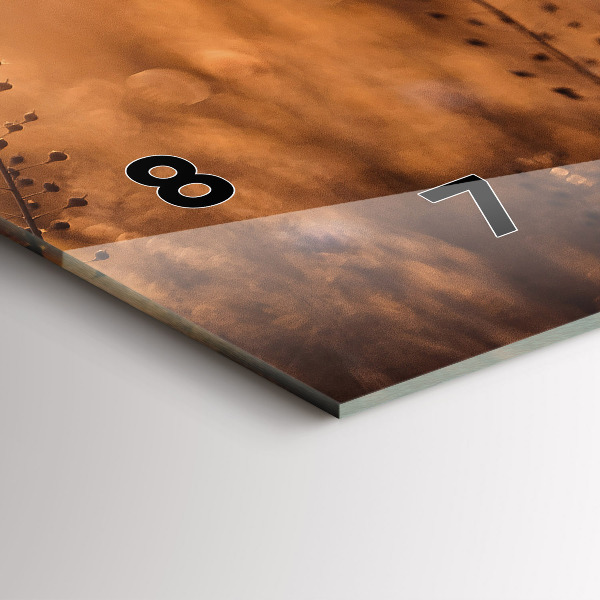 Ceas orizontale de perete din sticlă Câmp de răsărit