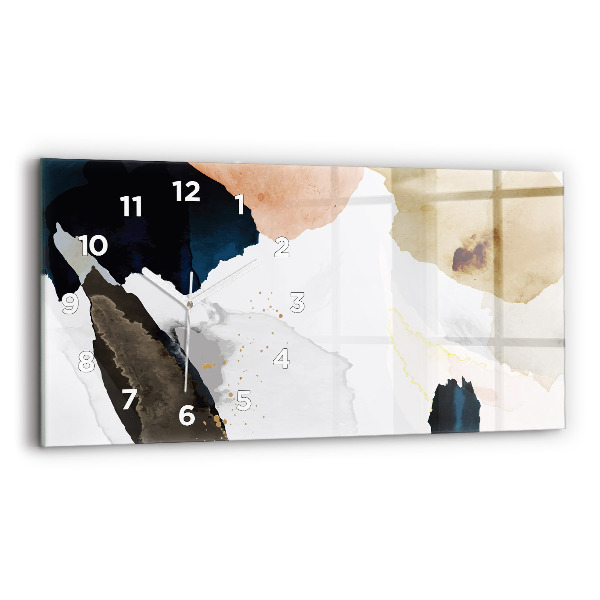 Ceas orizontale de perete din sticlă Pete de abstracție