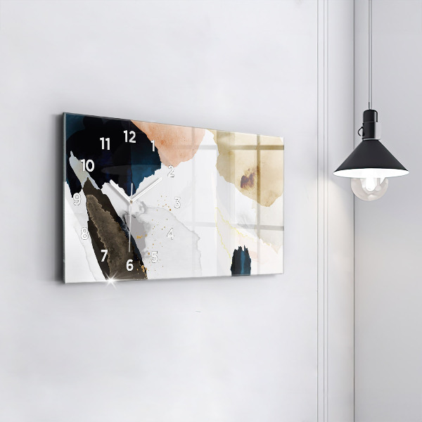 Ceas orizontale de perete din sticlă Pete de abstracție