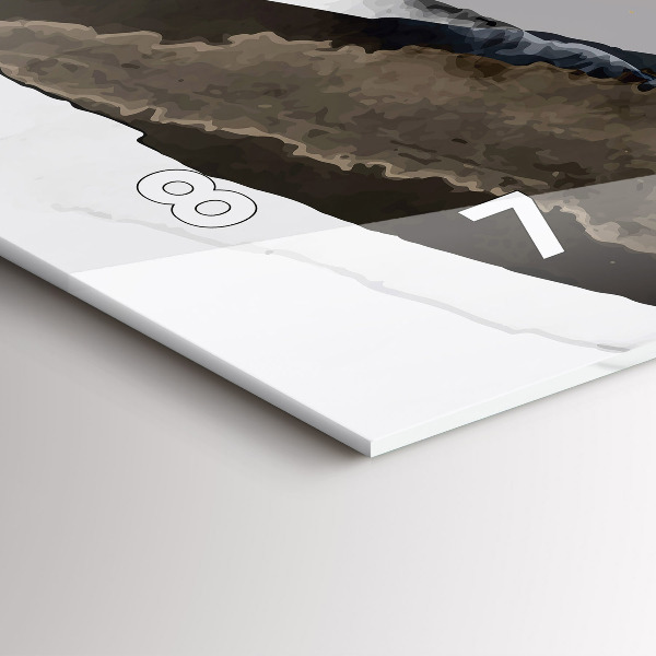 Ceas orizontale de perete din sticlă Pete de abstracție