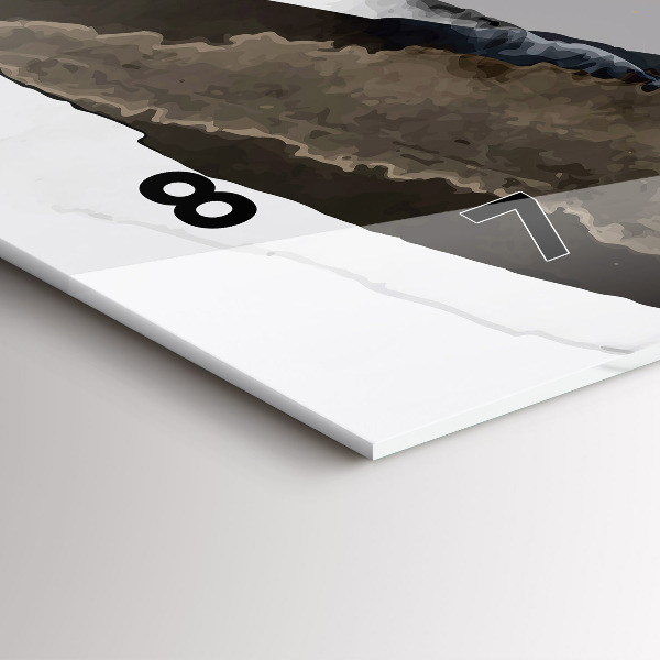 Ceas orizontale de perete din sticlă Pete de abstracție