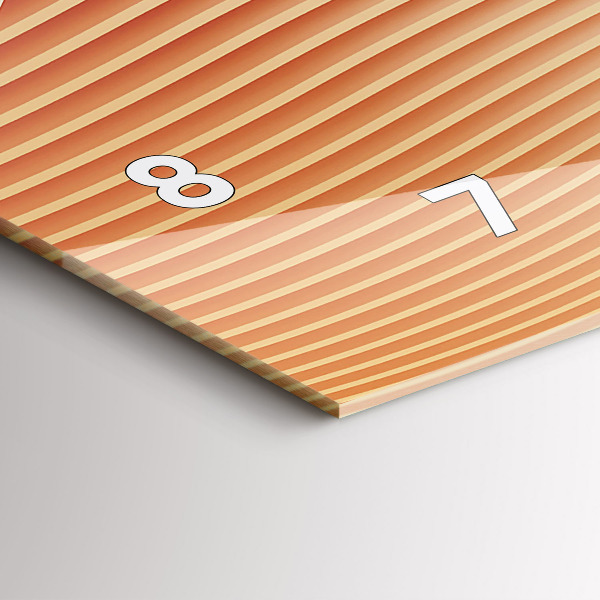 Ceas orizontale de perete din sticlă Model de abstractizare a valurilor