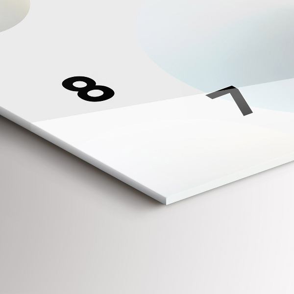 Ceas orizontale de perete din sticlă Mingi de abstracție